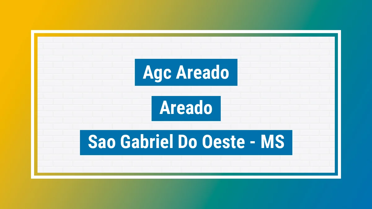 Unidade de agência dos Correios Agc Areado Areado São Gabriel do Oeste MS