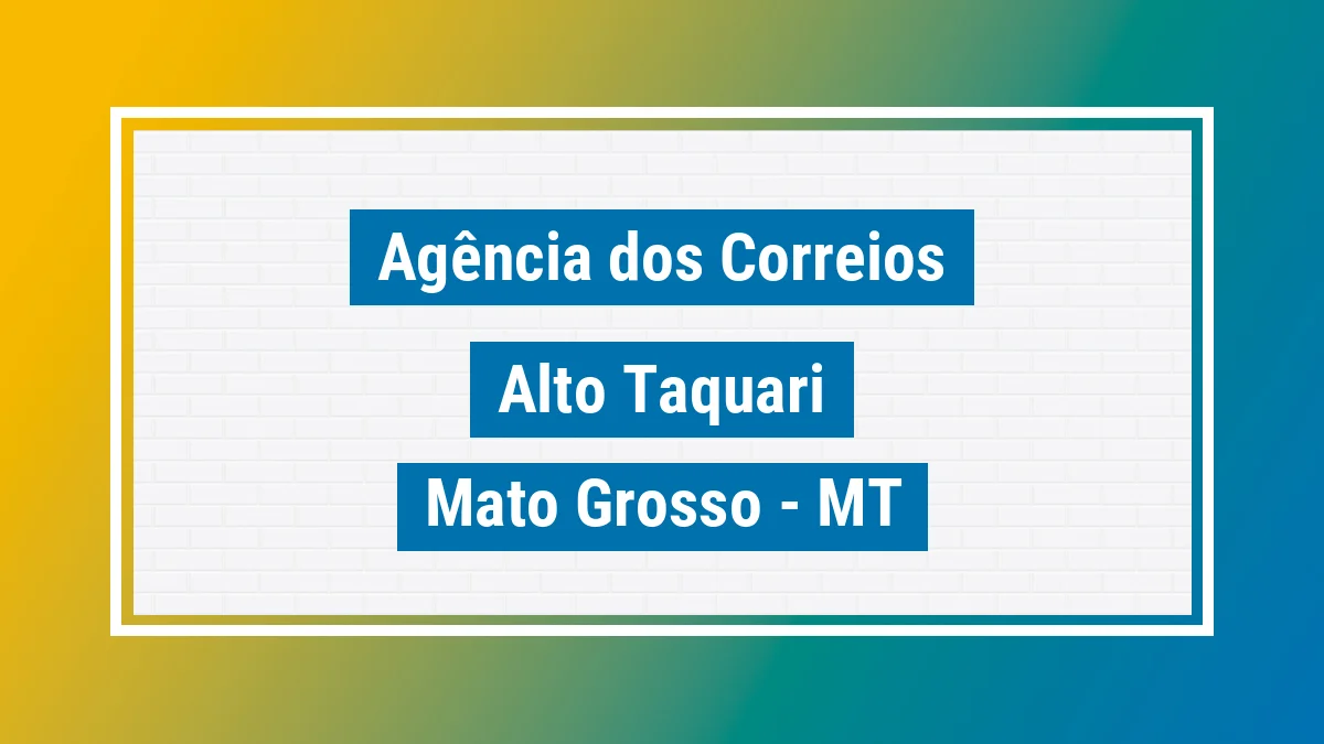 Imagem ilustrativa correios Alto Taquari MT