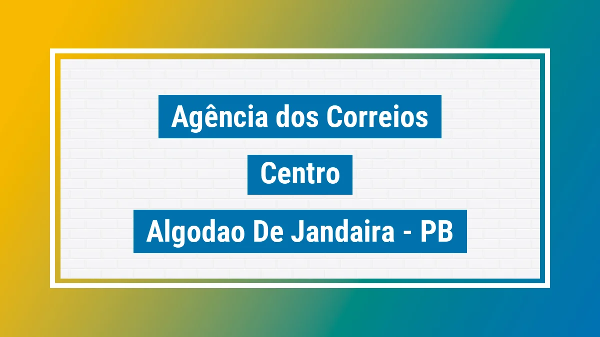 Imagem ilustrativa correios Centro Algodão de Jandaíra PB