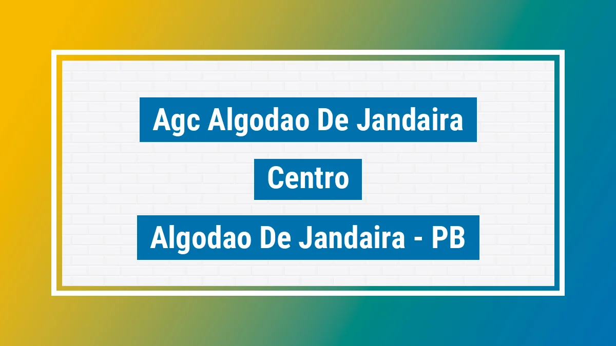 Unidade de agência dos Correios Agc Algodao de Jandaira Centro Algodão de Jandaíra PB