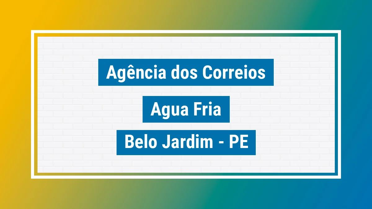 Imagem ilustrativa correios Água Fria Belo Jardim PE