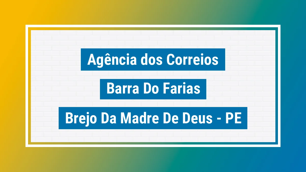 Imagem ilustrativa correios Barra do Farias Brejo da Madre de Deus PE