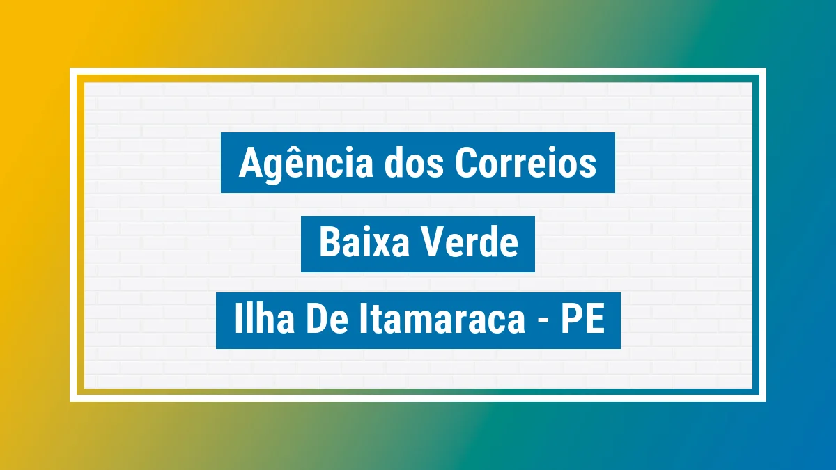 Imagem ilustrativa correios Baixa Verde Ilha de Itamaracá PE