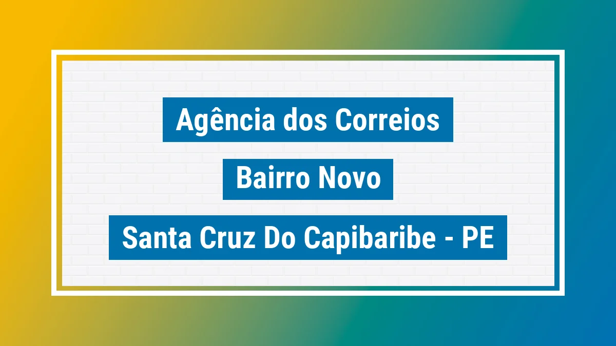 Imagem ilustrativa correios Bairro Novo Santa Cruz do Capibaribe PE