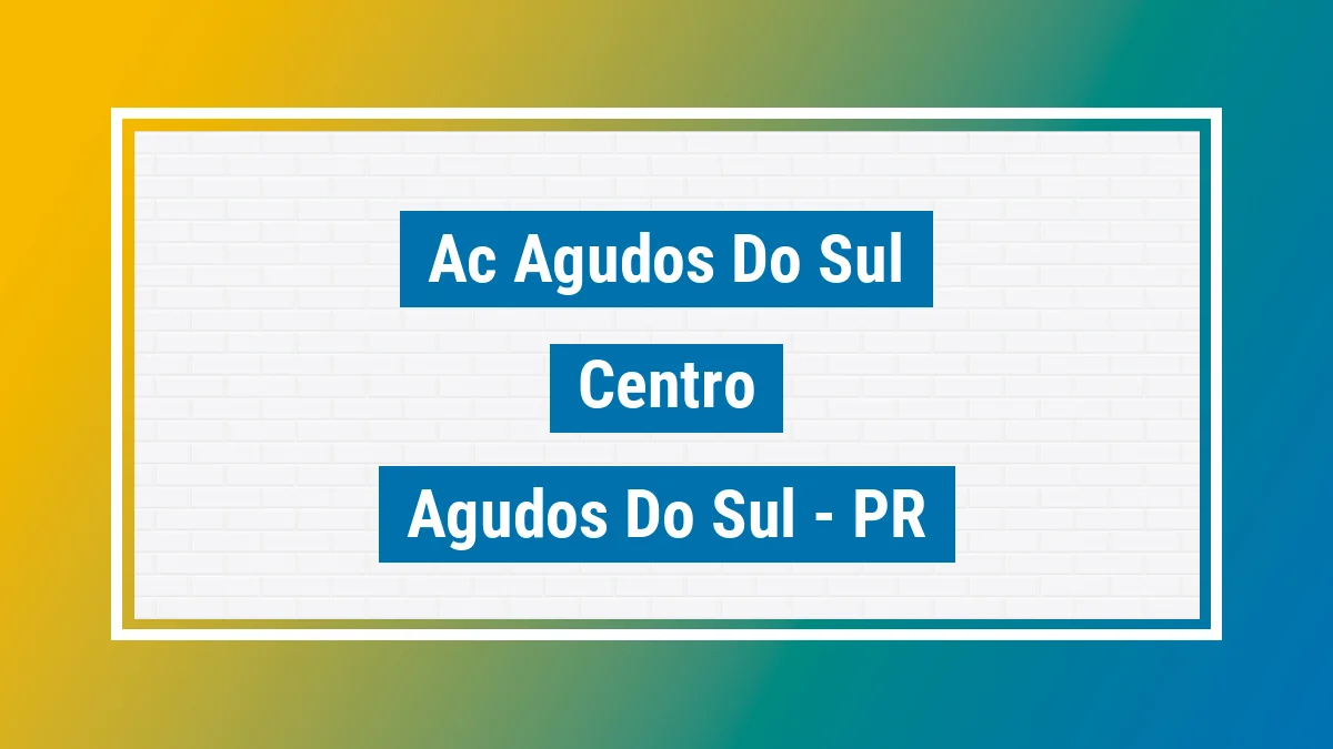 Unidade de agência dos Correios Ac Agudos do Sul Centro Agudos do Sul PR