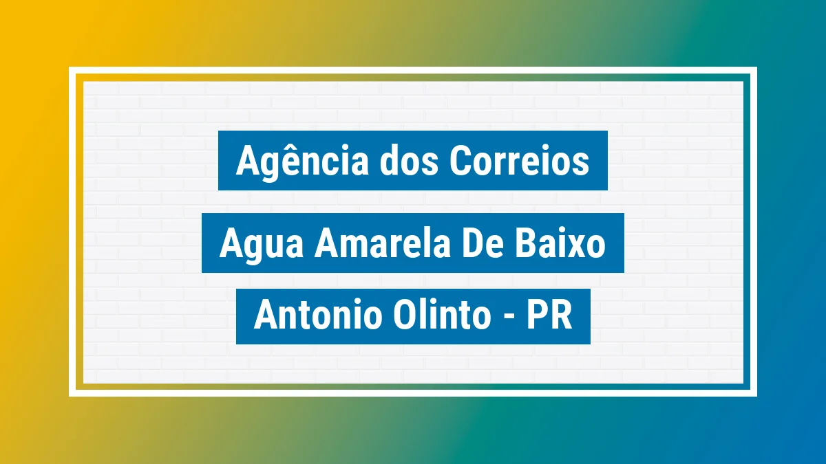 Imagem ilustrativa correios Água Amarela de Baixo Antônio Olinto PR
