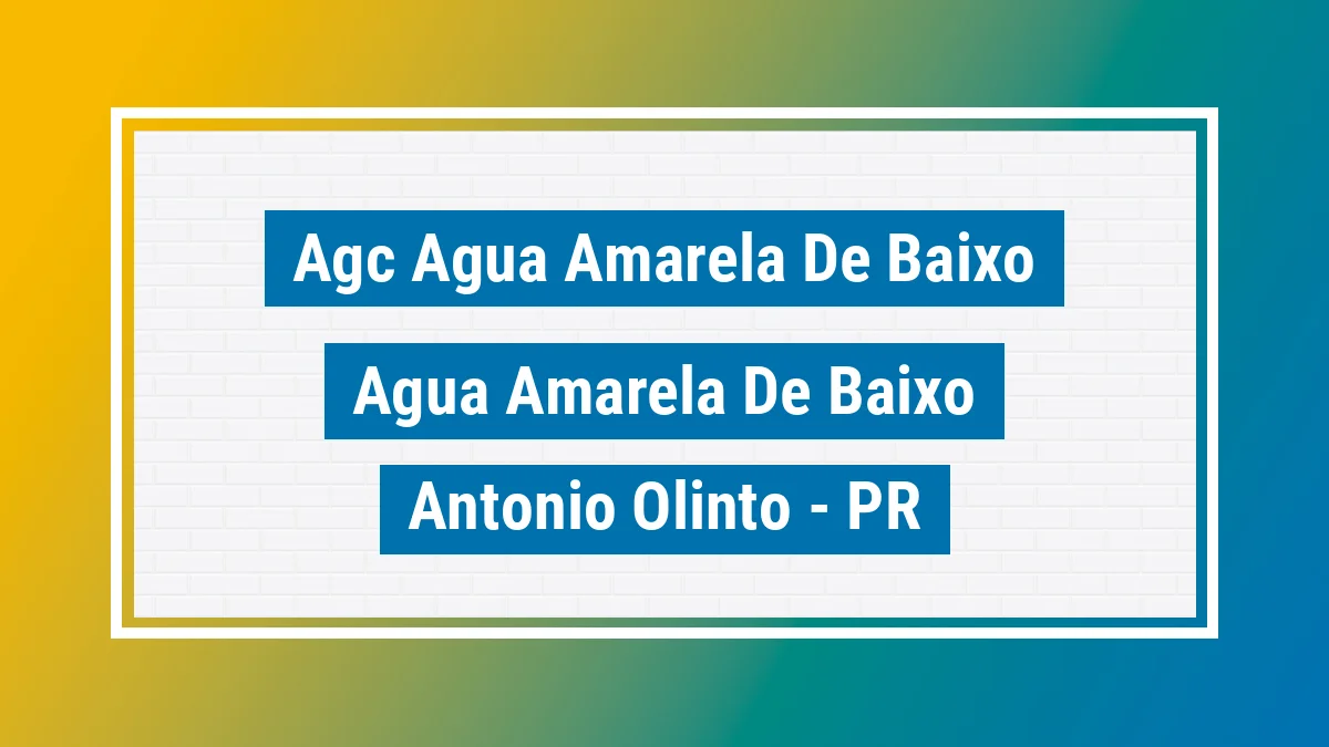 Unidade de agência dos Correios Agc Agua Amarela de Baixo Água Amarela de Baixo Antônio Olinto PR