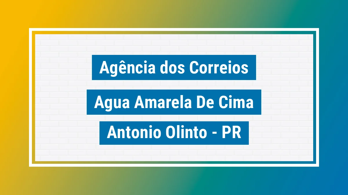 Imagem ilustrativa correios Água Amarela de Cima Antônio Olinto PR