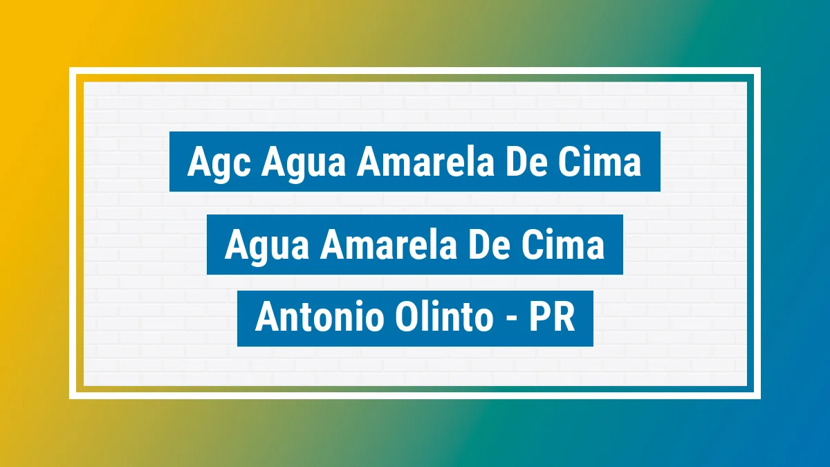 Unidade de agência dos Correios Agc Agua Amarela de Cima Água Amarela de Cima Antônio Olinto PR