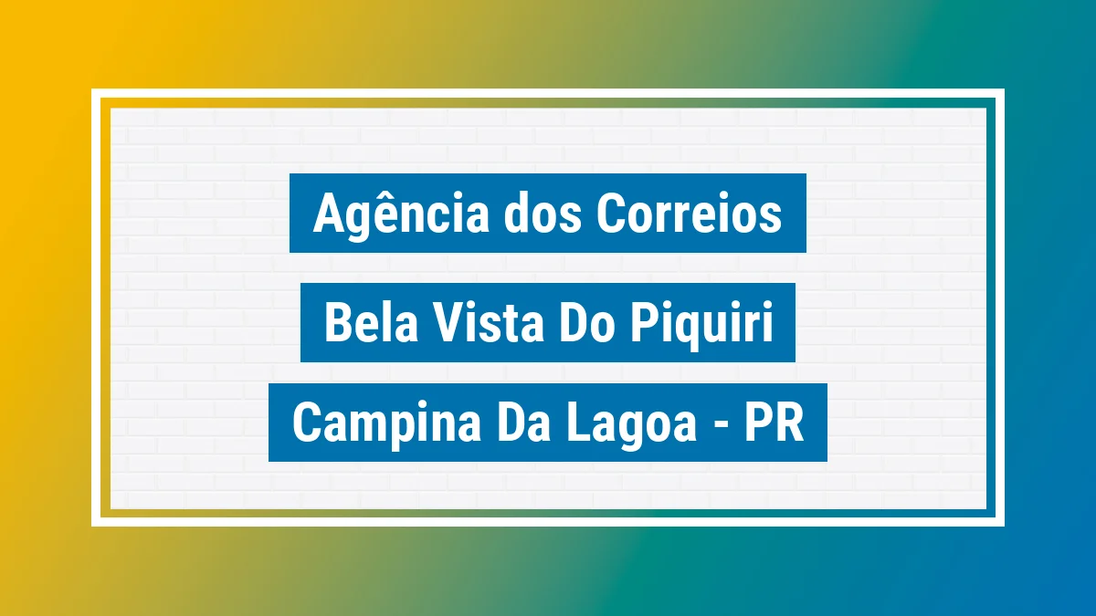 Imagem ilustrativa correios Bela Vista do Piquiri Campina da Lagoa PR