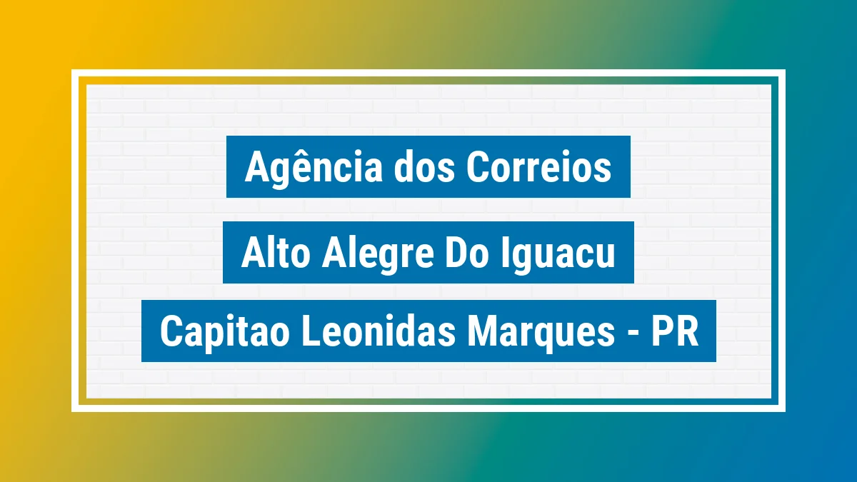 Imagem ilustrativa correios Alto Alegre do Iguaçu Capitão Leônidas Marques PR