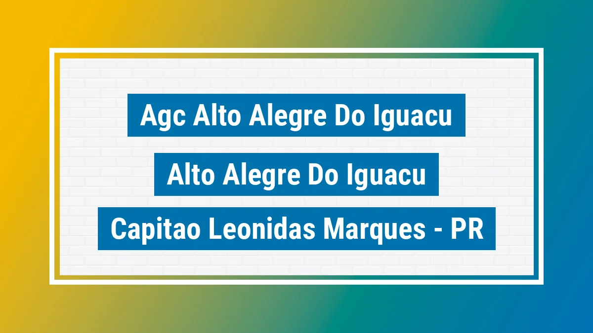Unidade de agência dos Correios Agc Alto Alegre do Iguacu Alto Alegre do Iguaçu Capitão Leônidas Marques PR