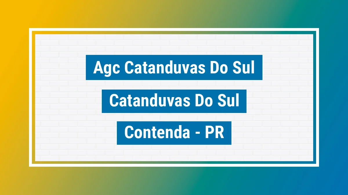 Unidade de agência dos Correios Agc Catanduvas do Sul Catanduvas do Sul Contenda PR
