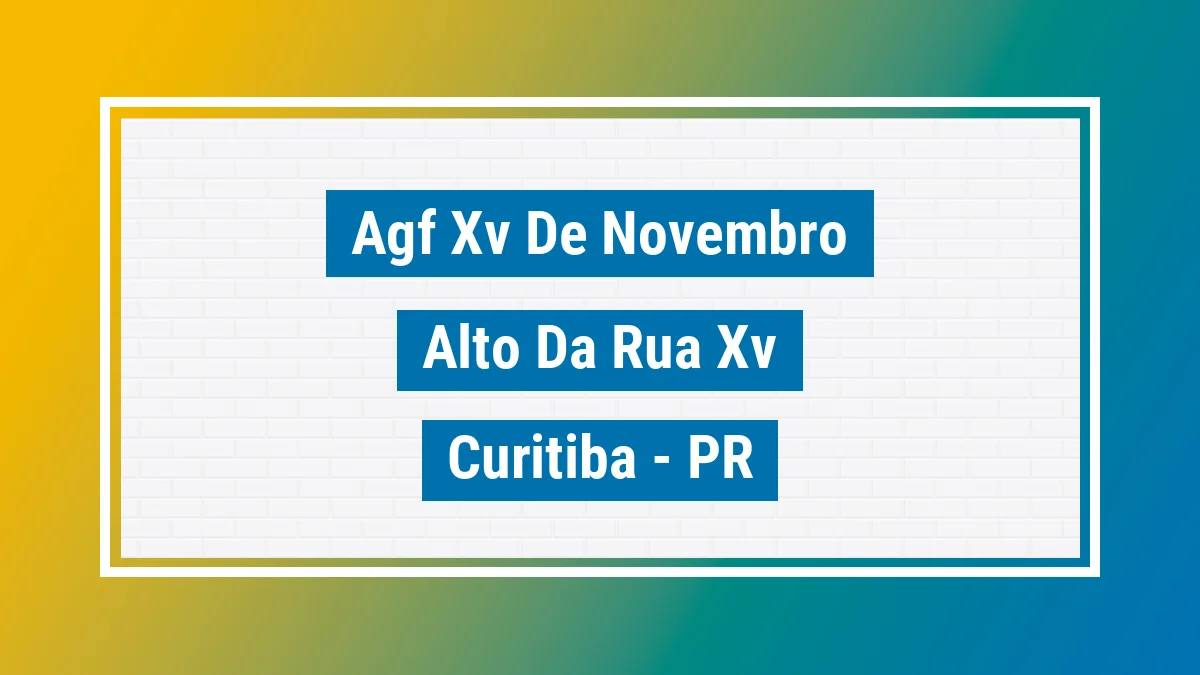 Unidade de agência dos Correios Agf Xv de Novembro Alto da Rua Xv Curitiba PR