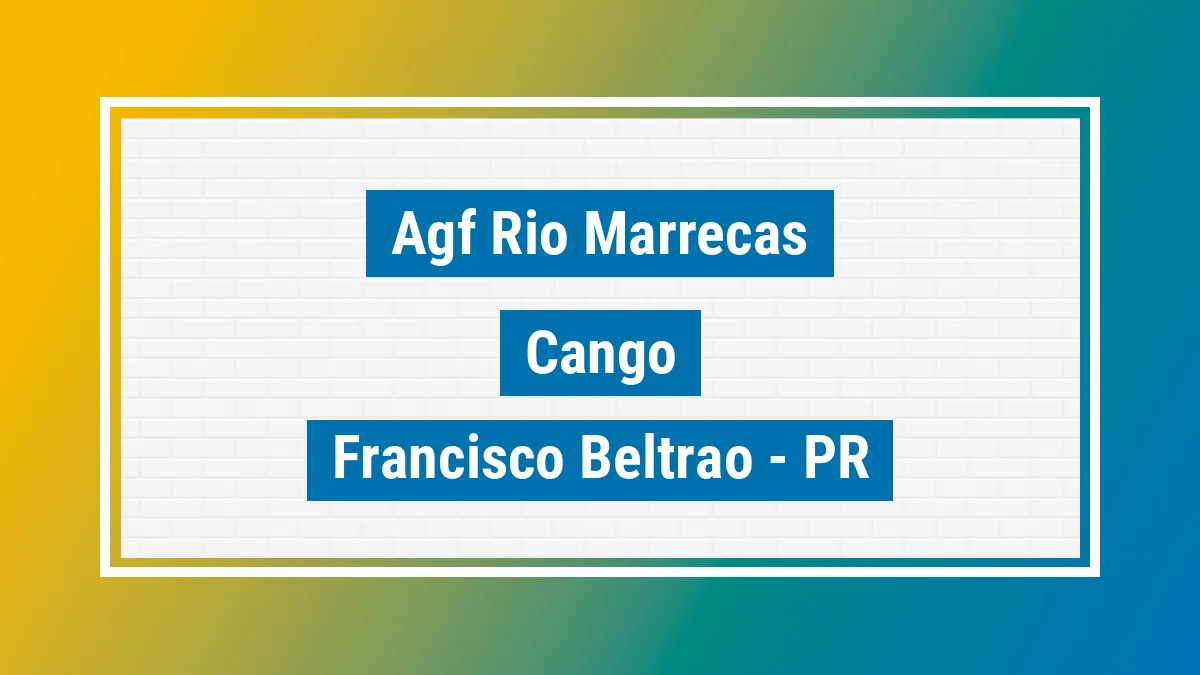 Unidade de agência dos Correios Agf Rio Marrecas Cango Francisco Beltrão PR
