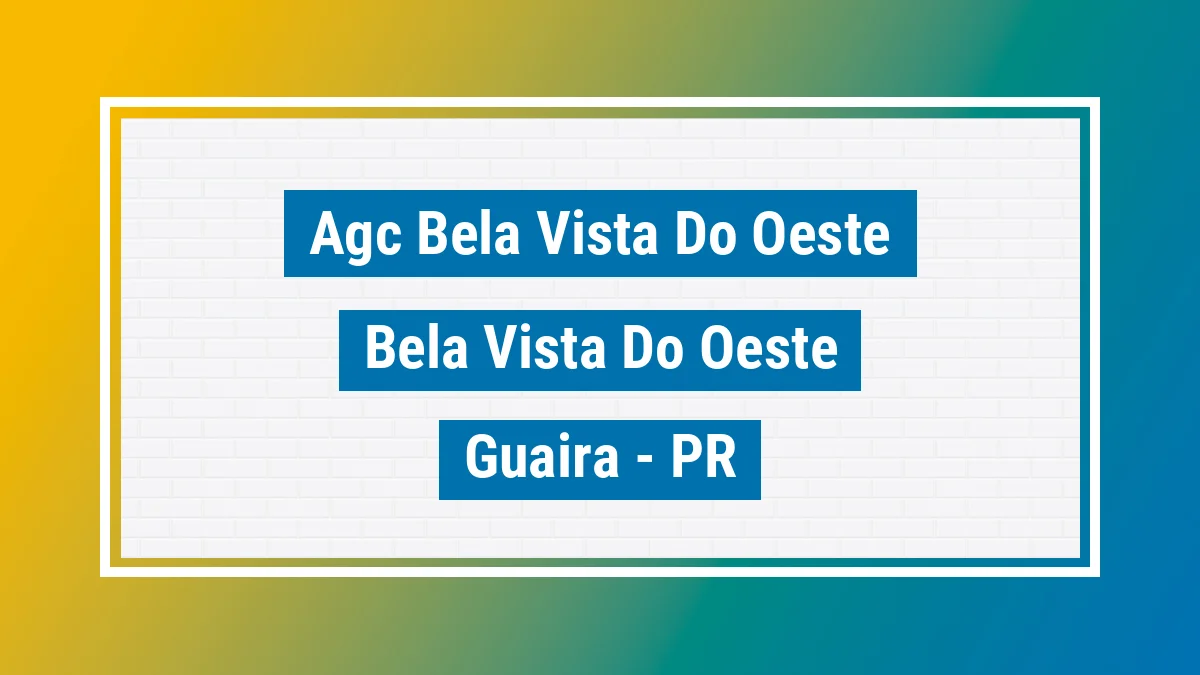 Unidade de agência dos Correios Agc Bela Vista do Oeste Bela Vista do Oeste Guaíra PR