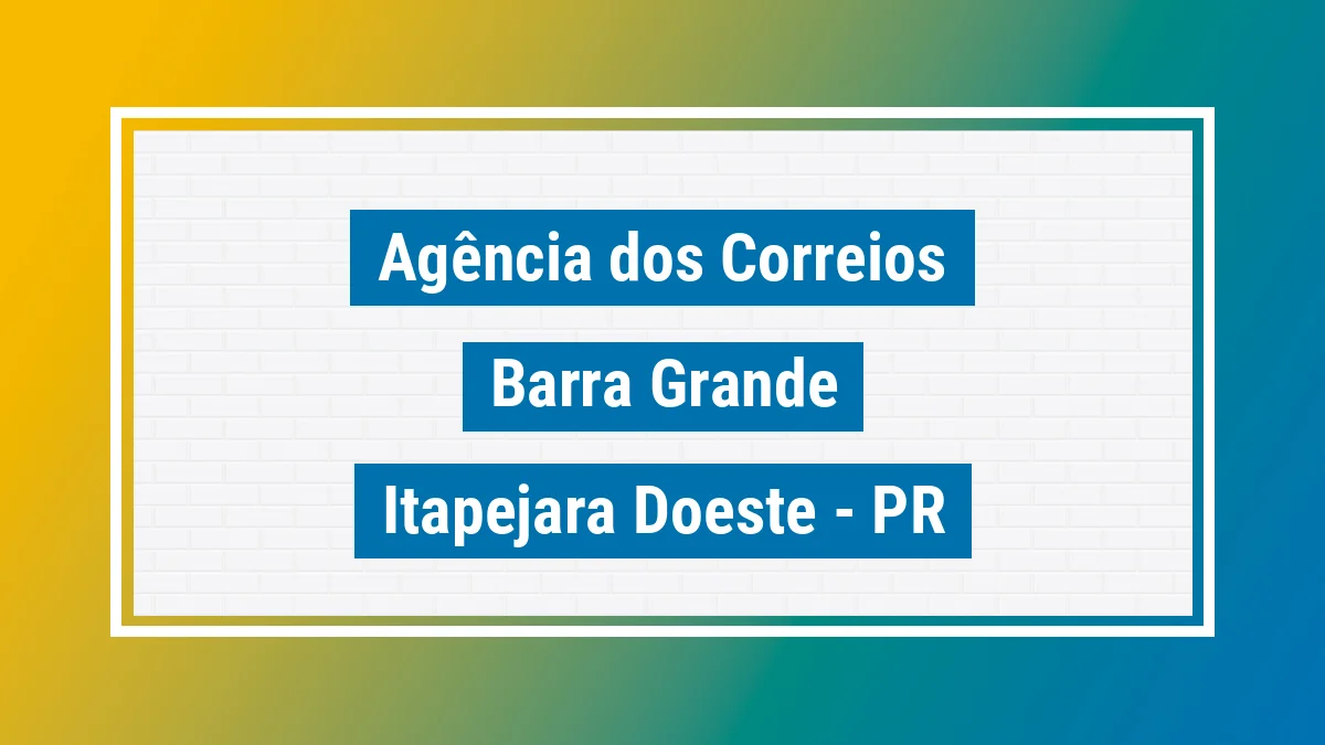 Imagem ilustrativa correios Barra Grande Itapejara Doeste PR