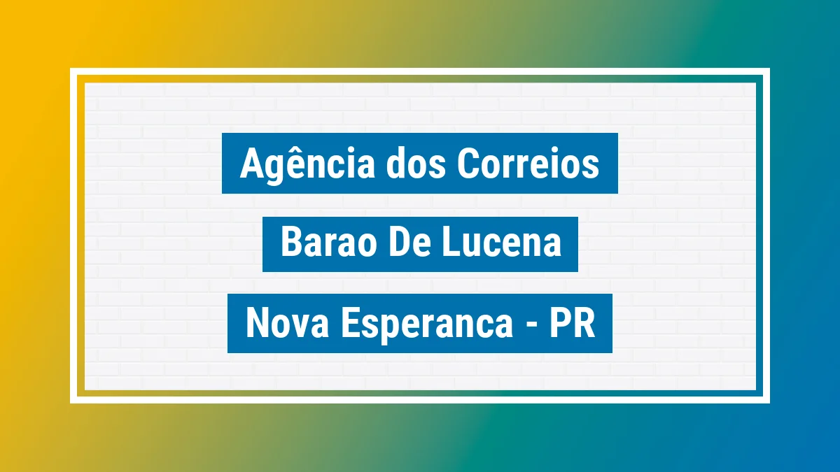 Imagem ilustrativa correios Barão de Lucena Nova Esperança PR