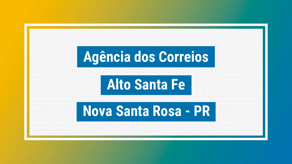 Imagem ilustrativa correios Alto Santa Fé Nova Santa Rosa PR