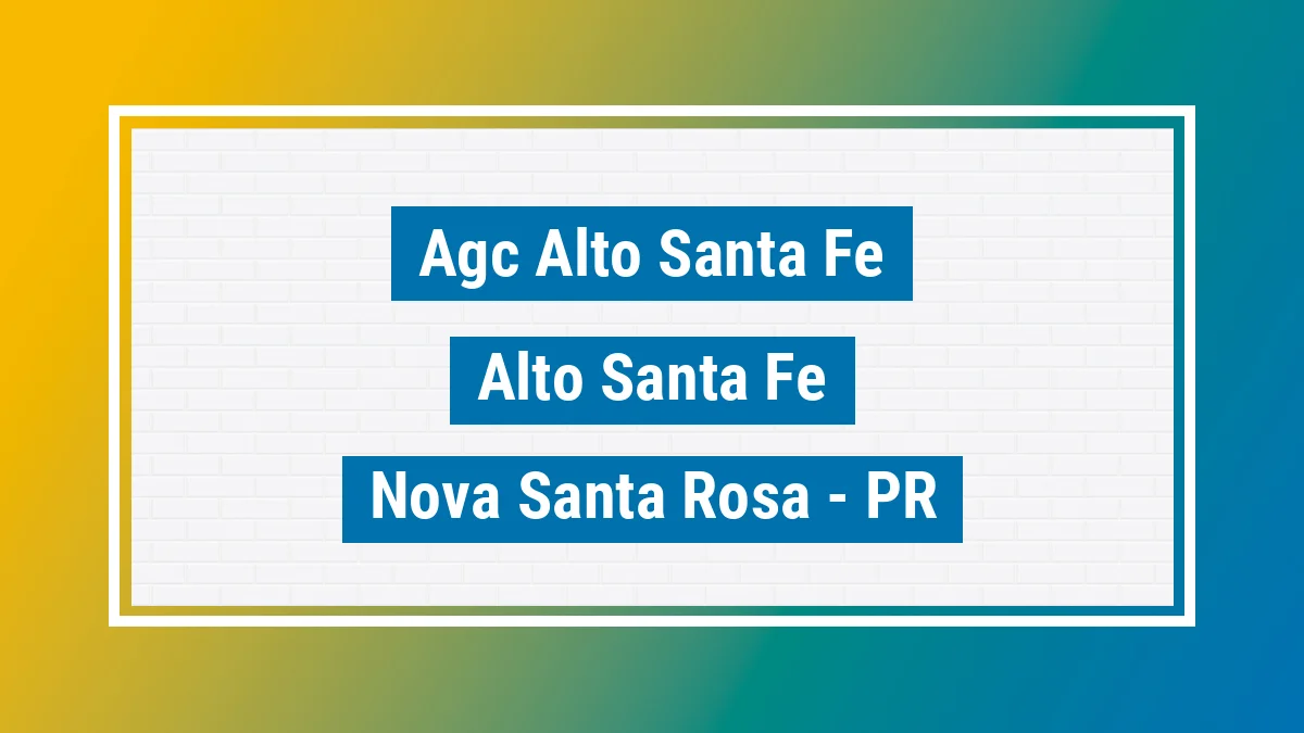 Unidade de agência dos Correios Agc Alto Santa Fe Alto Santa Fé Nova Santa Rosa PR