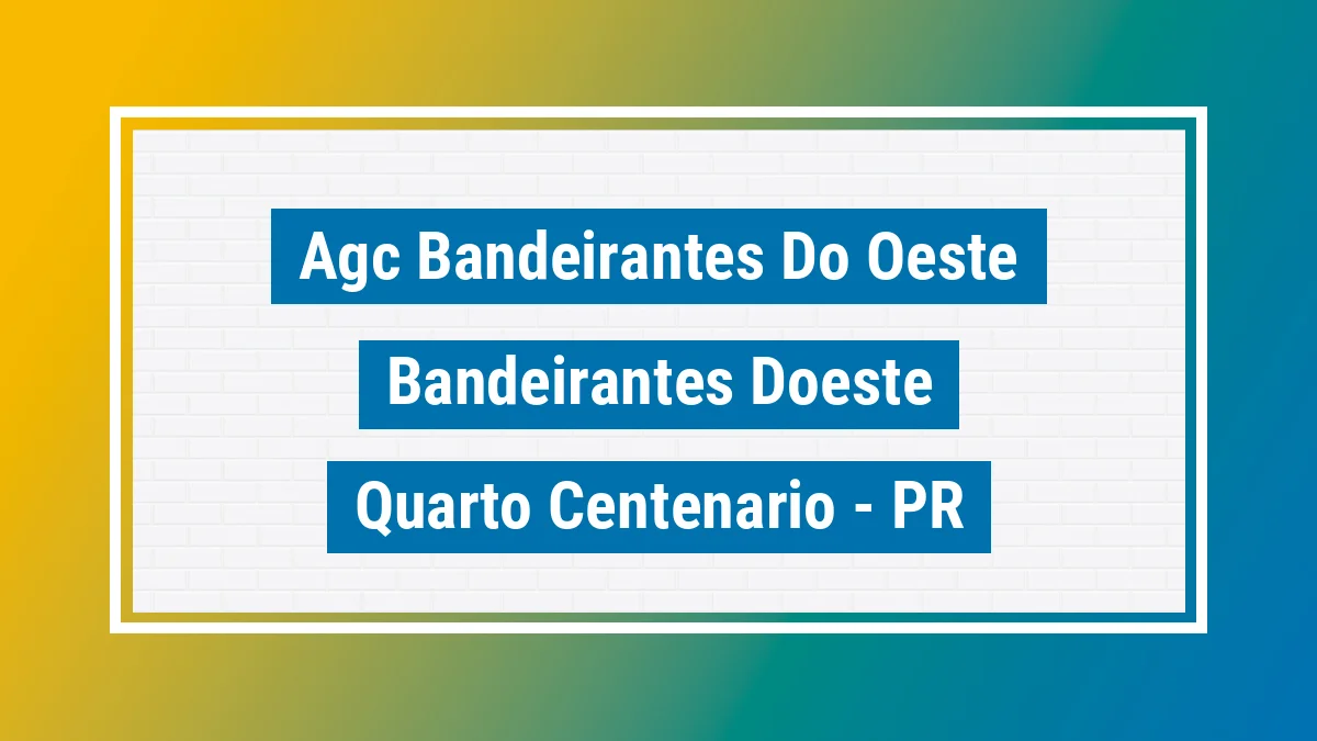 Unidade de agência dos Correios Agc Bandeirantes do Oeste Bandeirantes Doeste Quarto Centenário PR