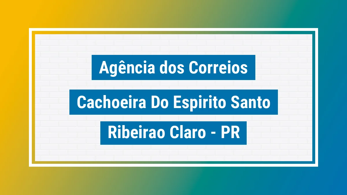 Imagem ilustrativa correios Cachoeira do Espírito Santo Ribeirão Claro PR