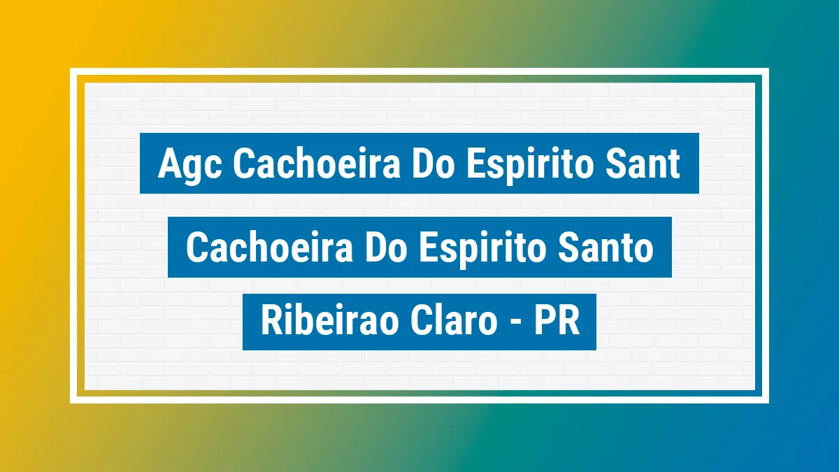 Unidade de agência dos Correios Agc Cachoeira do Espirito Sant Cachoeira do Espírito Santo Ribeirão Claro PR