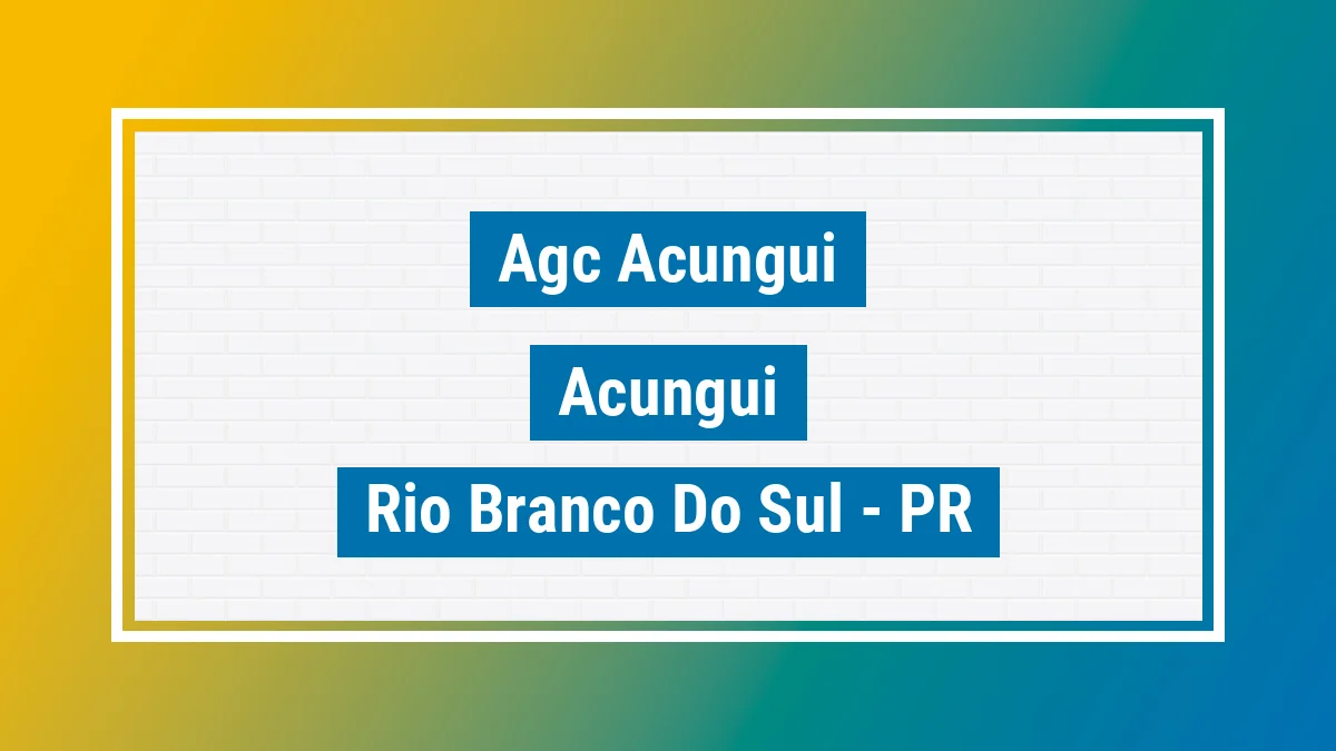 Unidade de agência dos Correios Agc Acungui Açungui Rio Branco do Sul PR