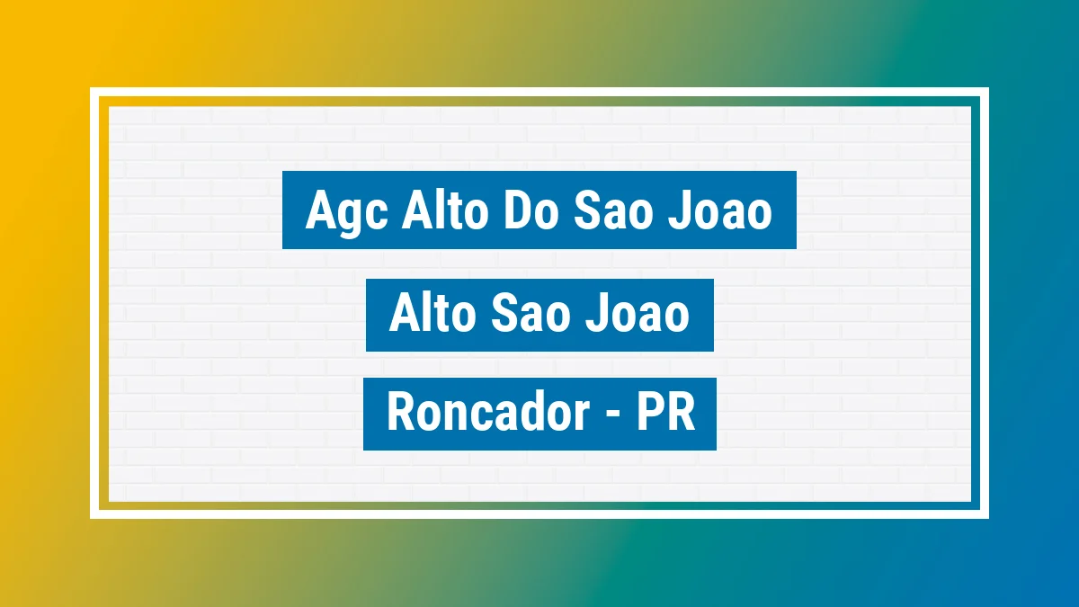Unidade de agência dos Correios Agc Alto do Sao Joao Alto São João Roncador PR