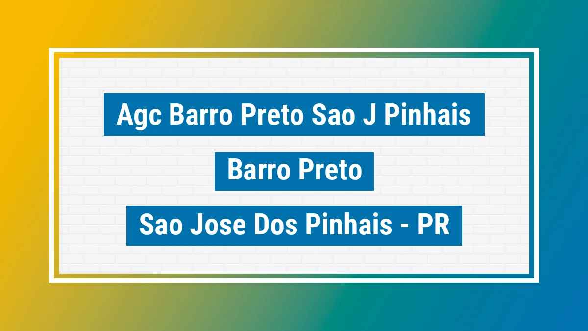 Unidade de agência dos Correios Agc Barro Preto Sao J Pinhais Barro Preto São José dos Pinhais PR