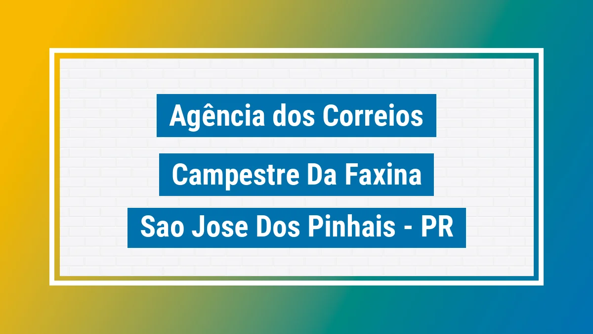 Imagem ilustrativa correios Campestre da Faxina São José dos Pinhais PR