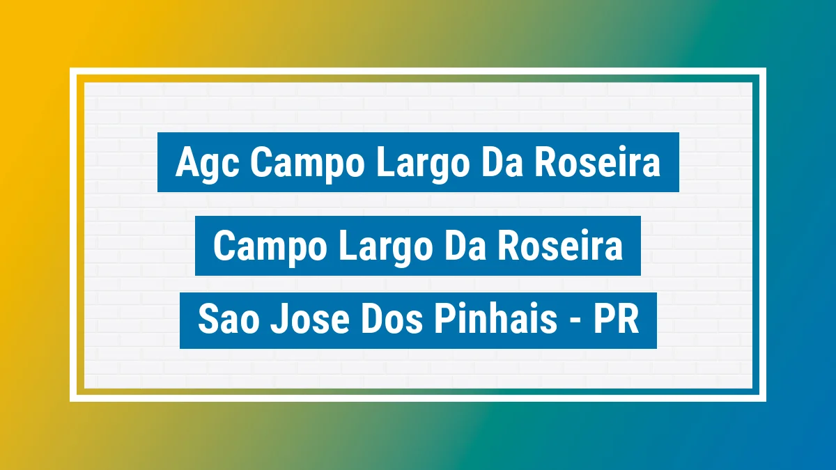 Unidade de agência dos Correios Agc Campo Largo da Roseira Campo Largo da Roseira São José dos Pinhais PR