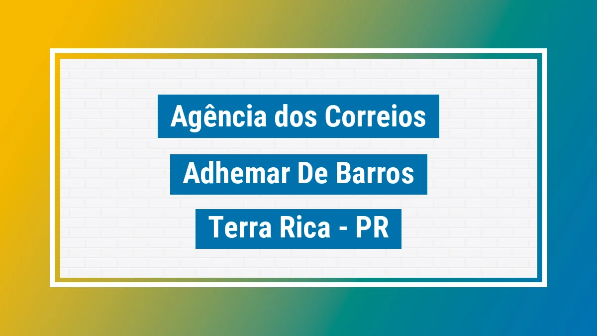 Imagem ilustrativa correios Adhemar de Barros Terra Rica PR