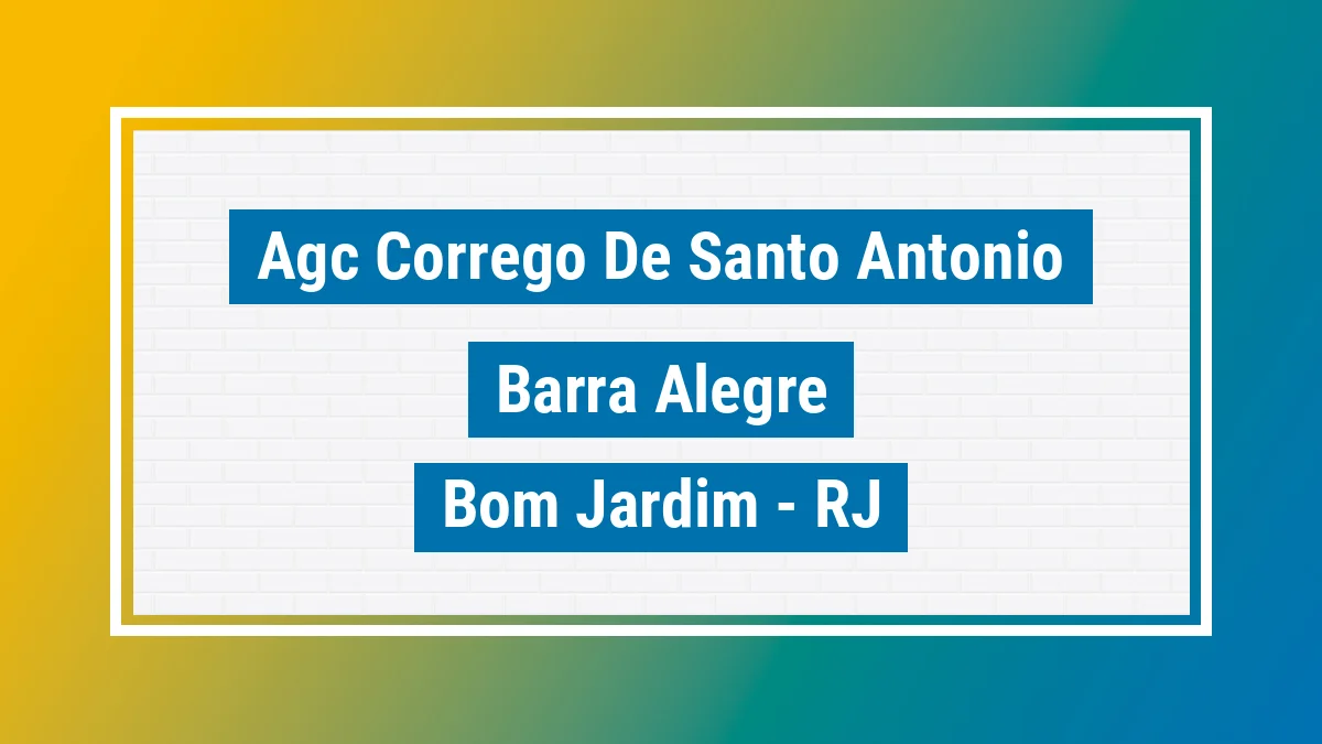 Unidade de agência dos Correios Agc Corrego de Santo Antonio Barra Alegre Bom Jardim RJ