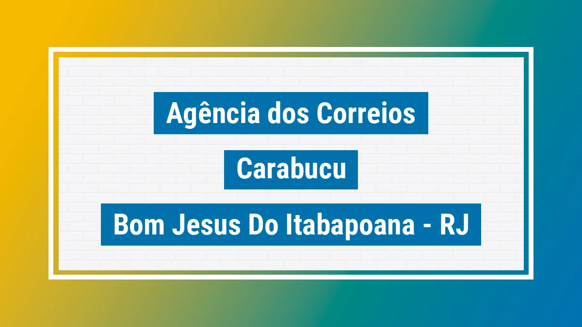 Imagem ilustrativa correios Carabuçu Bom Jesus do Itabapoana RJ