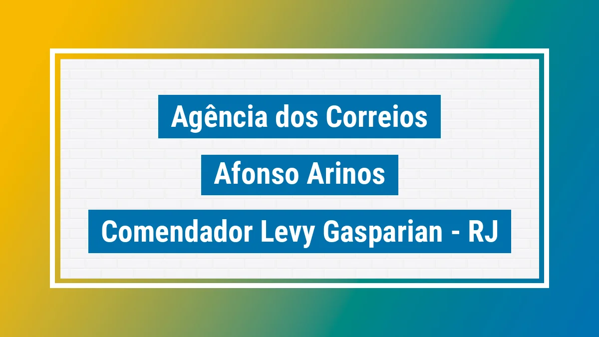 Imagem ilustrativa correios Afonso Arinos Comendador Levy Gasparian RJ