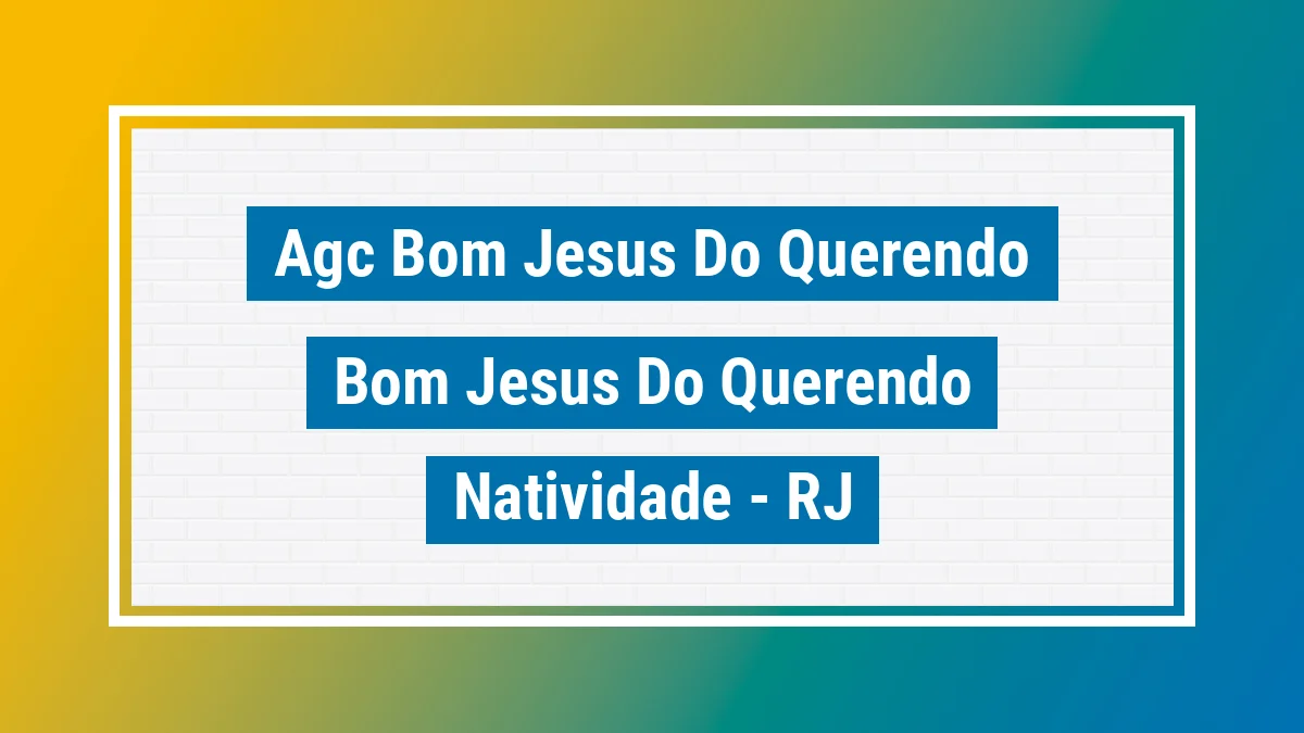 Unidade de agência dos Correios Agc Bom Jesus do Querendo Bom Jesus do Querendo Natividade RJ