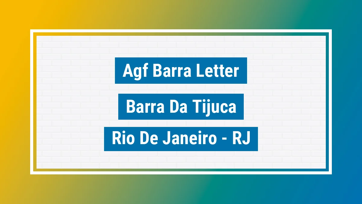 Unidade de agência dos Correios Agf Barra Letter Barra da Tijuca Rio de Janeiro RJ
