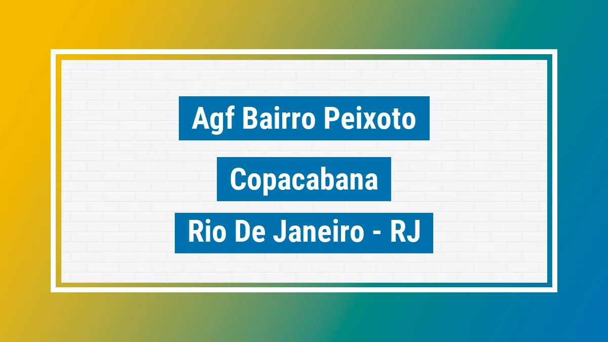 Unidade de agência dos Correios Agf Bairro Peixoto Copacabana Rio de Janeiro RJ