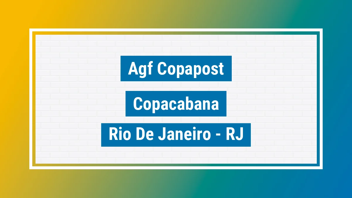 Unidade de agência dos Correios Agf Copapost Copacabana Rio de Janeiro RJ