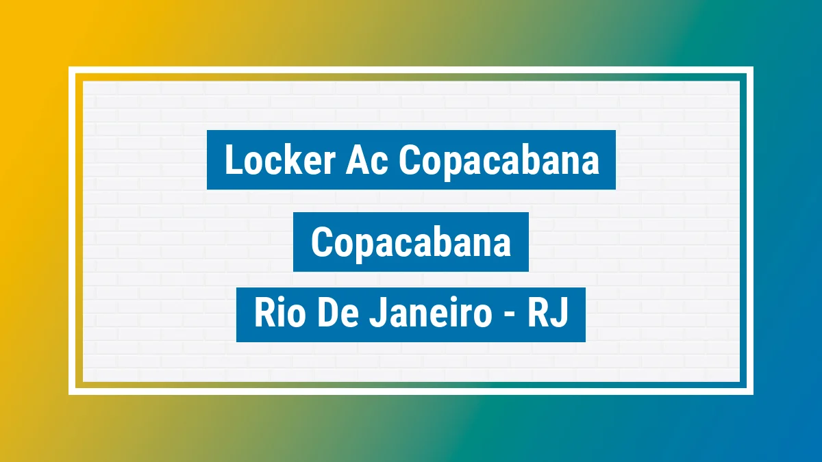 Unidade de locker dos Correios Locker Ac Copacabana Copacabana Rio de Janeiro RJ