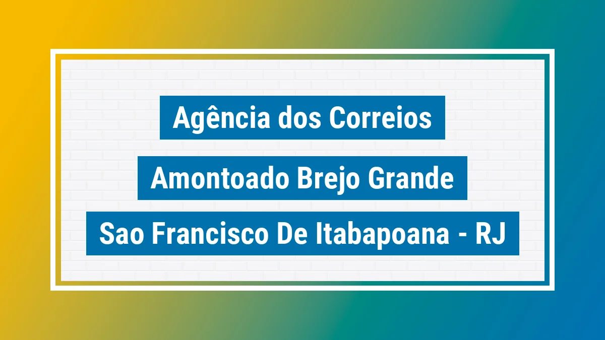 Imagem ilustrativa correios Amontoado Brejo Grande São Francisco de Itabapoana RJ