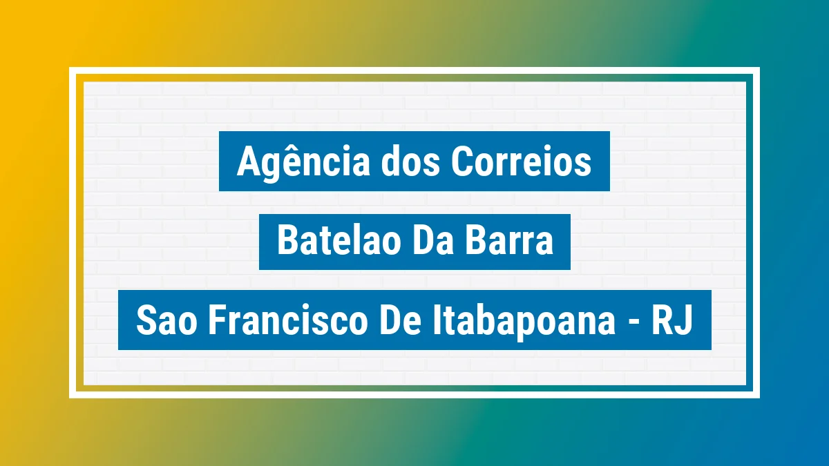 Imagem ilustrativa correios Batelao da Barra São Francisco de Itabapoana RJ