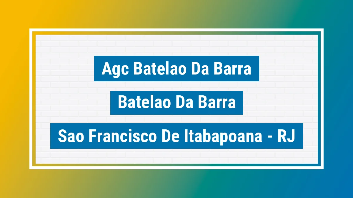 Unidade de agência dos Correios Agc Batelao da Barra Batelao da Barra São Francisco de Itabapoana RJ