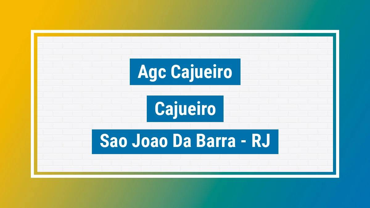 Unidade de agência dos Correios Agc Cajueiro Cajueiro São João da Barra RJ