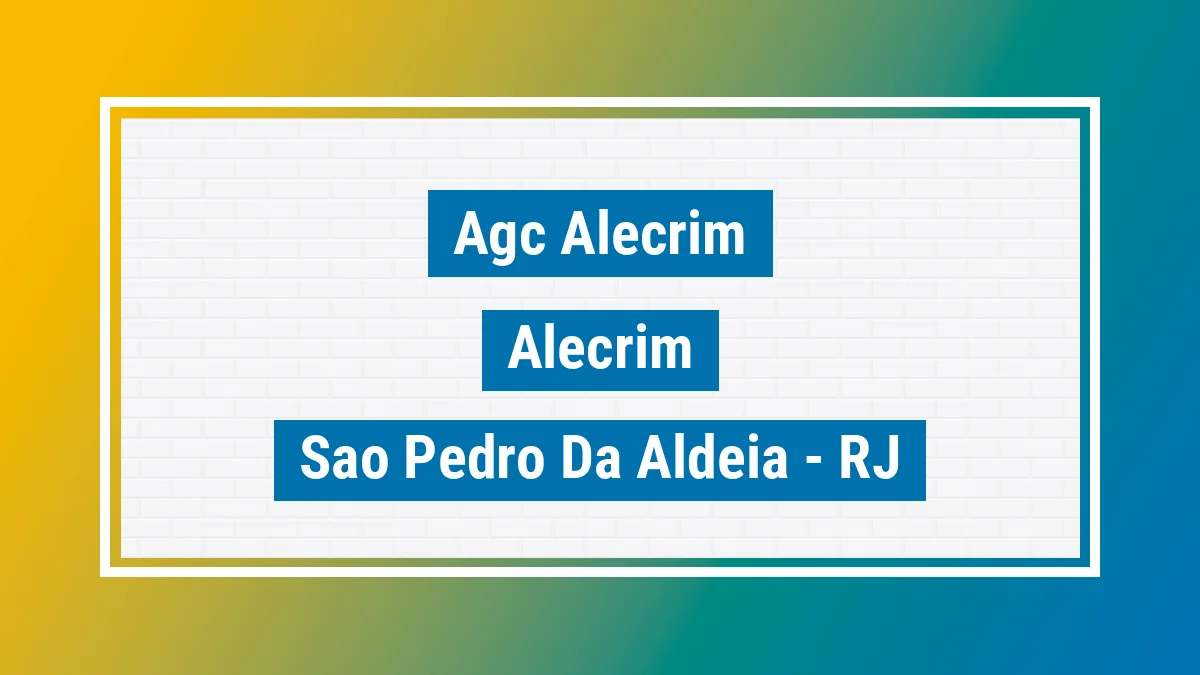 Unidade de agência dos Correios Agc Alecrim Alecrim São Pedro da Aldeia RJ