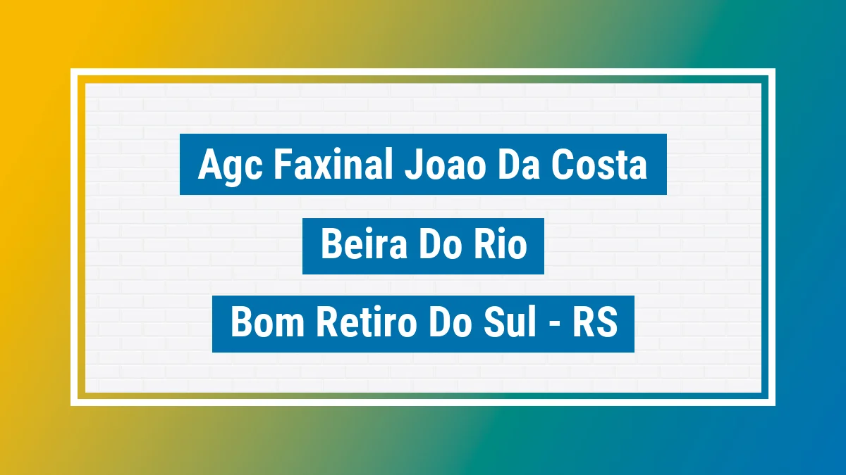 Unidade de agência dos Correios Agc Faxinal Joao da Costa Beira do Rio Bom Retiro do Sul RS