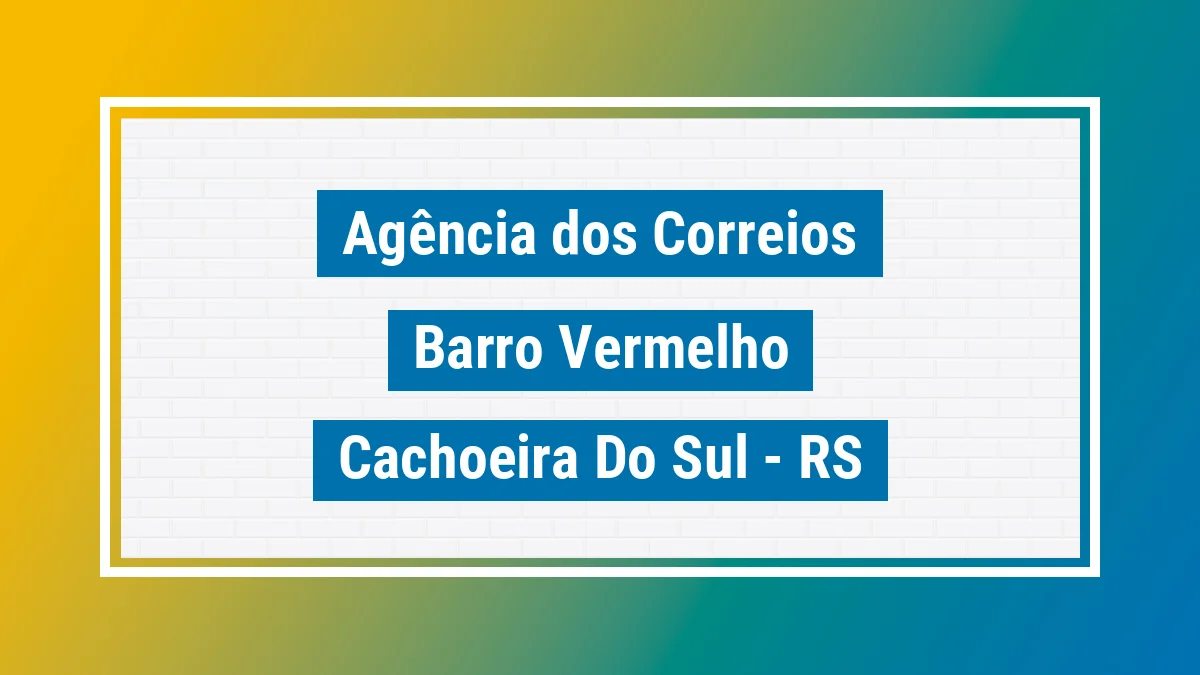 Imagem ilustrativa correios Barro Vermelho Cachoeira do Sul RS