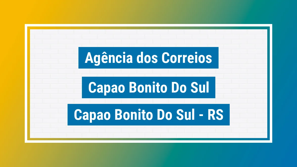 Imagem ilustrativa correios Capao Bonito do Sul Capão Bonito do Sul RS