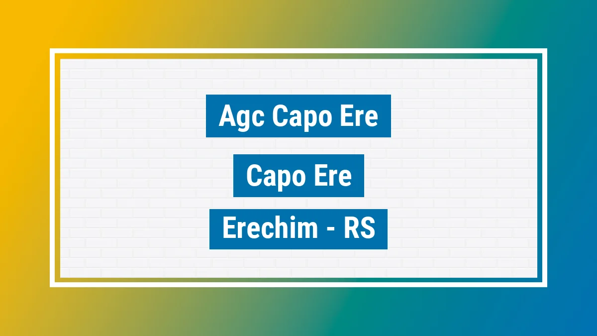 Unidade de agência dos Correios Agc Capo Ere Capo-erê Erechim RS